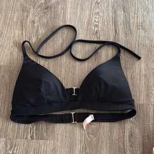 Victoria's Secret Black Bikini Top with Gold Accents